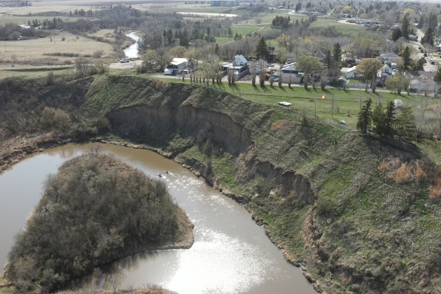 Erosion and slumping