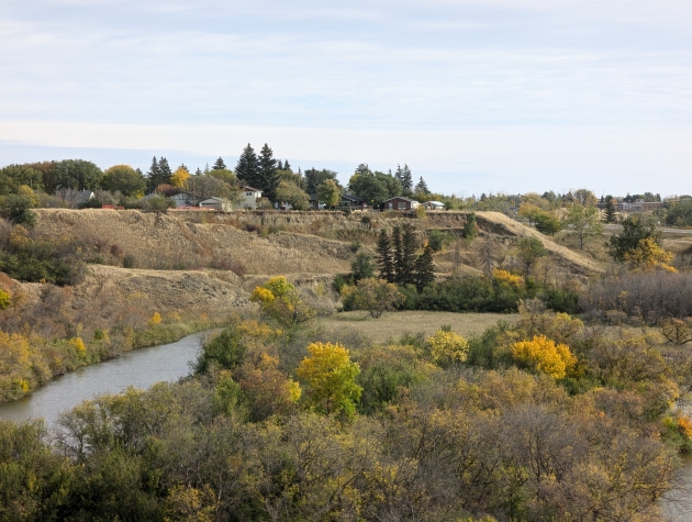 Retrogressive deep seated landslide on valley slope