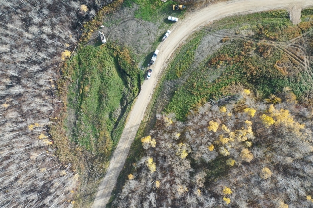 Aerial view of the slide preconstruction