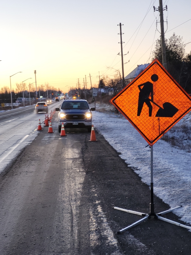 Construction on Bank Street Widening